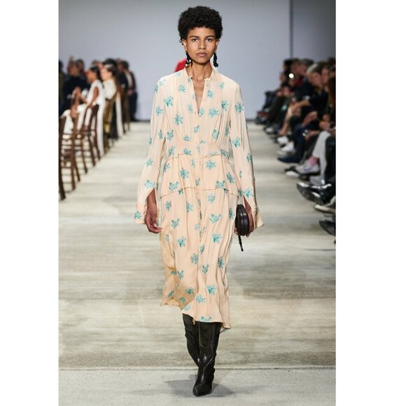 JIL SANDER *Stunning* Embroidered Floral Midi Shirt Dress - Picture 1 of 15